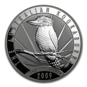 Australia 10 Dollars Kookaburra perched on a tree branch 2009 THE AUSTRALIAN KOOKABURRA 10 0Z 999 SILVER 2009 P20 coin reverse Australia 10 Dollars Kookaburra perched on a tree branch 2009 THE AUSTRALIAN KOOKABURRA 10 0Z 999 SILVER 2009 P20 coin reverse