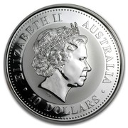 Australia 10 Dollars Kookaburra sitting on a tree branch with leaves 2000 ELIZABETH II AUSTRALIA 10 DOLLARS IRB coin obverse Australia 10 Dollars Kookaburra sitting on a tree branch with leaves 2000 ELIZABETH II AUSTRALIA 10 DOLLARS IRB coin obverse