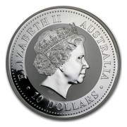 Australia 10 Dollars Kookaburra sitting on a wire fence 2008 ELIZABETH II AUSTRALIA 10 DOLLARS IRB coin obverse Australia 10 Dollars Kookaburra sitting on a wire fence 2008 ELIZABETH II AUSTRALIA 10 DOLLARS IRB coin obverse