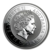 Australia 10 Dollars Kookaburras on a gum tree 2006  ELIZABETH II AUSTRALIA IRB ∙ 10 DOLLARS ∙ coin obverse Australia 10 Dollars Kookaburras on a gum tree 2006  ELIZABETH II AUSTRALIA IRB ∙ 10 DOLLARS ∙ coin obverse