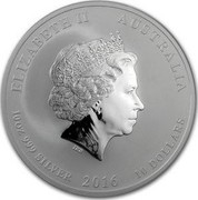 Australia 10 Dollars Monkey King 2016 ELIZABETH II AUSTRALIA 10 OZ 999 SILVER 2016 10 DOLLARS IRB coin obverse Australia 10 Dollars Monkey King 2016 ELIZABETH II AUSTRALIA 10 OZ 999 SILVER 2016 10 DOLLARS IRB coin obverse