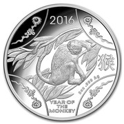 Australia 10 Dollars The Snub-Nosed Monkey 2016 2016 YEAR OF THE MONKEY 5 OZ .999 AG coin reverse Australia 10 Dollars The Snub-Nosed Monkey 2016 2016 YEAR OF THE MONKEY 5 OZ .999 AG coin reverse