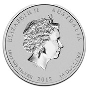 Australia 10 Dollars Year of the Goat (Colorized) 2015 ELIZABETH II AUSTRALIA 10 OZ 999 SILVER 2015 10 DOLLARS IRB coin obverse Australia 10 Dollars Year of the Goat (Colorized) 2015 ELIZABETH II AUSTRALIA 10 OZ 999 SILVER 2015 10 DOLLARS IRB coin obverse