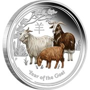 Australia 10 Dollars Year of the Goat (Colorized) 2015 YEAR OF THE GOAT P NM coin reverse Australia 10 Dollars Year of the Goat (Colorized) 2015 YEAR OF THE GOAT P NM coin reverse
