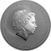 Australia 10 Dollars Year of the Monkey 2016 ELIZABETH II AUSTRALIA 10 OZ 999 SILVER 2016 10 DOLLARS IRB coin obverse Australia 10 Dollars Year of the Monkey 2016 ELIZABETH II AUSTRALIA 10 OZ 999 SILVER 2016 10 DOLLARS IRB coin obverse