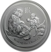 Australia 10 Dollars Year of the Monkey 2016 YEAR OF THE MONKEY P IJ coin reverse Australia 10 Dollars Year of the Monkey 2016 YEAR OF THE MONKEY P IJ coin reverse