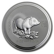 Australia 10 Dollars Year of the Pig 2007 2007 10 OZ 999 SILVER coin reverse Australia 10 Dollars Year of the Pig 2007 2007 10 OZ 999 SILVER coin reverse