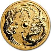 Australia 100 Dollars Dragon & Phoenix 2018 P TV coin reverse Australia 100 Dollars Dragon & Phoenix 2018 P TV coin reverse