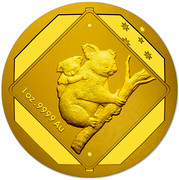 Australia 100 Dollars Koala Road Sign 2014 1 OZ. 9999 AU coin reverse Australia 100 Dollars Koala Road Sign 2014 1 OZ. 9999 AU coin reverse