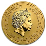 Australia 100 Dollars Nugget 2003 ELIZABETH II AUSTRALIA 100 DOLLARS coin obverse Australia 100 Dollars Nugget 2003 ELIZABETH II AUSTRALIA 100 DOLLARS coin obverse