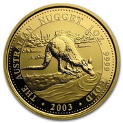 Australia 100 Dollars Nugget 2003 THE AUSTRALIAN NUGGET 1 OZ. 9999 GOLD 2003 coin reverse Australia 100 Dollars Nugget 2003 THE AUSTRALIAN NUGGET 1 OZ. 9999 GOLD 2003 coin reverse