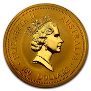 Australia 100 Dollars Nuggets 1998 ELIZABETH II AUSTRALIA 100 DOLLARS coin obverse Australia 100 Dollars Nuggets 1998 ELIZABETH II AUSTRALIA 100 DOLLARS coin obverse