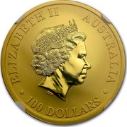 Australia 100 Dollars Resting Kangaroo 2016  ELIZABETH II AUSTRALIA 100 DOLLARS IRB coin obverse Australia 100 Dollars Resting Kangaroo 2016  ELIZABETH II AUSTRALIA 100 DOLLARS IRB coin obverse