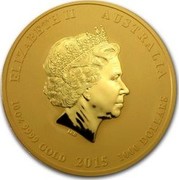 Australia 1000 Dollars Year of the Goat 2015 ELIZABETH II AUSTRALIA 10 OZ 9999 GOLD 2015 1000 DOLLARS IRB coin obverse Australia 1000 Dollars Year of the Goat 2015 ELIZABETH II AUSTRALIA 10 OZ 9999 GOLD 2015 1000 DOLLARS IRB coin obverse