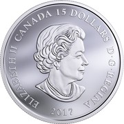 Canada 15 Dollars Great Horned Owl 2017 Proof ELIZABETH II CANADA 15 DOLLARS D G REGINA 2017 coin obverse Canada 15 Dollars Great Horned Owl 2017 Proof ELIZABETH II CANADA 15 DOLLARS D G REGINA 2017 coin obverse