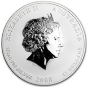 Australia 15 Dollars Lunar Mouse (Colorized) 2008 ELIZABETH II AUSTRALIA 1/2 KG 999 SILVER 2008 15 DOLLARS IRB coin obverse Australia 15 Dollars Lunar Mouse (Colorized) 2008 ELIZABETH II AUSTRALIA 1/2 KG 999 SILVER 2008 15 DOLLARS IRB coin obverse