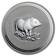 Australia 15 Dollars Lunar Pig 2007 2007 1/2 KILO 999 SILVER coin reverse Australia 15 Dollars Lunar Pig 2007 2007 1/2 KILO 999 SILVER coin reverse
