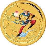 Australia 15 Dollars Monkey King (Colorized) 2016 P YEAR OF THE MONKEY coin reverse Australia 15 Dollars Monkey King (Colorized) 2016 P YEAR OF THE MONKEY coin reverse