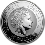 Australia 15 Dollars Year of the Monkey 2004 ELIZABETH II AUSTRALIA 15 DOLLARS IRB coin obverse Australia 15 Dollars Year of the Monkey 2004 ELIZABETH II AUSTRALIA 15 DOLLARS IRB coin obverse