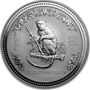 Australia 15 Dollars Year of the Monkey 2004 2004 1/2 KILO 999 SILVER coin reverse Australia 15 Dollars Year of the Monkey 2004 2004 1/2 KILO 999 SILVER coin reverse