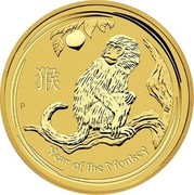 Australia 15 Dollars Year of the Monkey (Snub-Nosed Monkey) 2016 YEAR OF THE MONKEY P IJ coin reverse Australia 15 Dollars Year of the Monkey (Snub-Nosed Monkey) 2016 YEAR OF THE MONKEY P IJ coin reverse