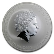 Australia 15 Dollars Year of the Ox 2009 ELIZABETH II AUSTRALIA 1/2 KG 999 SILVER 2009 15 DOLLARS IRB coin obverse Australia 15 Dollars Year of the Ox 2009 ELIZABETH II AUSTRALIA 1/2 KG 999 SILVER 2009 15 DOLLARS IRB coin obverse