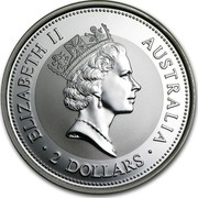 Australia 2 Dollars A Laughing Kookaburra 1998 ELIZABETH II AUSTRALIA 2 DOLLARS coin obverse Australia 2 Dollars A Laughing Kookaburra 1998 ELIZABETH II AUSTRALIA 2 DOLLARS coin obverse