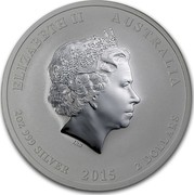 Australia 2 Dollars Lunar Goat Colored 2015 ELIZABETH II AUSTRALIA 2 OZ 999 SILVER 2015 2 DOLLARS IRB coin obverse Australia 2 Dollars Lunar Goat Colored 2015 ELIZABETH II AUSTRALIA 2 OZ 999 SILVER 2015 2 DOLLARS IRB coin obverse