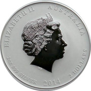 Australia 2 Dollars Lunar Horse 2014 KM# 2112 ELIZABETH II AUSTRALIA IRB 2 OZ 999 SILVER 2014 2 DOLLARS coin obverse Australia 2 Dollars Lunar Horse 2014 KM# 2112 ELIZABETH II AUSTRALIA IRB 2 OZ 999 SILVER 2014 2 DOLLARS coin obverse