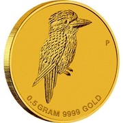 Australia 2 Dollars Mini Kookaburra 2014  0.5 GRAM 9999 GOLD P coin reverse Australia 2 Dollars Mini Kookaburra 2014  0.5 GRAM 9999 GOLD P coin reverse