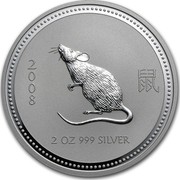 Australia 2 Dollars The Mouse 2007 2008 2 OZ 999 SILVER coin reverse Australia 2 Dollars The Mouse 2007 2008 2 OZ 999 SILVER coin reverse