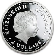 Australia 2 Dollars Year of the Pig lunar I series 2007 KM# 1885a ELIZABETH II AUSTRALIA 2 DOLLARS coin obverse Australia 2 Dollars Year of the Pig lunar I series 2007 KM# 1885a ELIZABETH II AUSTRALIA 2 DOLLARS coin obverse