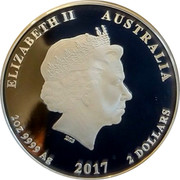 Australia 2 Dollars Year of the Rooster 2017 P Proof ELIZABETH II AUSTRALIA 2 OZ 9999 AG 2017 2 DOLLARS IRB coin obverse Australia 2 Dollars Year of the Rooster 2017 P Proof ELIZABETH II AUSTRALIA 2 OZ 9999 AG 2017 2 DOLLARS IRB coin obverse