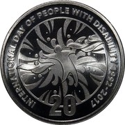 Australia 20 Cents International Day of People wiTh Disability 2017 INTERNARIONAL DAY OF PEOPLE WITH DISABILITY 1992-2017 20 coin reverse Australia 20 Cents International Day of People wiTh Disability 2017 INTERNARIONAL DAY OF PEOPLE WITH DISABILITY 1992-2017 20 coin reverse