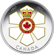 Canada 20 Dollars Canadian Honors - Order of Canada 2017  1967 2017 DESIDERANTES MELIOREM PATRIAM CANADA coin reverse