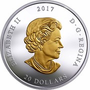 Canada 20 Dollars From Sea to Sea - Pacific Salmon 2017 ELIZABETH II 2017 D G REGINA 20 DOLLARS SB coin obverse Canada 20 Dollars From Sea to Sea - Pacific Salmon 2017 ELIZABETH II 2017 D G REGINA 20 DOLLARS SB coin obverse