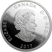 Canada 20 Dollars Glistening North - Arctic Wolf 2017  ELIZABETH II CANADA D G REGINA 2017 SB coin obverse Canada 20 Dollars Glistening North - Arctic Wolf 2017  ELIZABETH II CANADA D G REGINA 2017 SB coin obverse