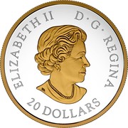 Canada 20 Dollars Locomotives Across Canada - GE ES44AC (Gilded) 2017 ELIZABETH II D G REGINA 20 DOLLARS SB coin obverse Canada 20 Dollars Locomotives Across Canada - GE ES44AC (Gilded) 2017 ELIZABETH II D G REGINA 20 DOLLARS SB coin obverse