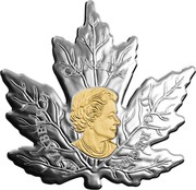 Canada 20 Dollars Maple (Leaf Shaped) 2017  ELIZABETH II CANADA D G REGINA SB coin obverse Canada 20 Dollars Maple (Leaf Shaped) 2017  ELIZABETH II CANADA D G REGINA SB coin obverse