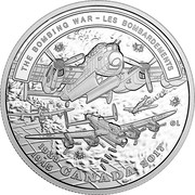 Canada 20 Dollars Second World War Battlefront - The Bombing War 2017  THE BOMBING WAR - LES BOMBARDEMENTS 1939-1945 CANADA 2017 GL coin reverse