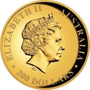 Australia 200 Dollars Australian Kangaroo 2016 ELIZABETH II AUSTRALIA 200 DOLLARS IRB coin obverse Australia 200 Dollars Australian Kangaroo 2016 ELIZABETH II AUSTRALIA 200 DOLLARS IRB coin obverse