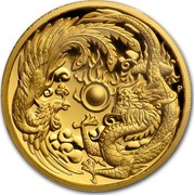 Australia 200 Dollars Dragon & Phoenix 2017 P coin reverse