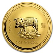 Australia 200 Dollars Piglet 2007 2007 2 OZ 9999 GOLD coin reverse