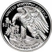 USA $25 Eagle 2018 W Proof KM# 667 UNITED STATES OF AMERICA $25 1 OZ. PD .9995 FINE E PLUTIBUS UNUM coin reverse USA $25 Eagle 2018 W Proof KM# 667 UNITED STATES OF AMERICA $25 1 OZ. PD .9995 FINE E PLUTIBUS UNUM coin reverse