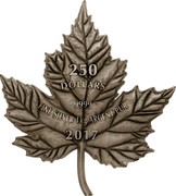 Canada 250 Dollars Maple Leaf Shaped 2017 250 DOLLARS 9999 FINE SILVER 1 KG ARGENT PUR 2017 LTK coin reverse Canada 250 Dollars Maple Leaf Shaped 2017 250 DOLLARS 9999 FINE SILVER 1 KG ARGENT PUR 2017 LTK coin reverse