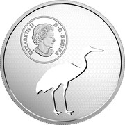 Canada 30 Dollars Animal Cutout - Whooping Crane 2017 ELIZABETH II D G REGINA SB coin obverse Canada 30 Dollars Animal Cutout - Whooping Crane 2017 ELIZABETH II D G REGINA SB coin obverse