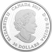 Canada 30 Dollars Animals in the Moonlight - Orcas 2017  ELIZABETH II CANADA 2017 D G REGINA 30 DOLLARS coin obverse Canada 30 Dollars Animals in the Moonlight - Orcas 2017  ELIZABETH II CANADA 2017 D G REGINA 30 DOLLARS coin obverse