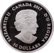Canada 30 Dollars Celebrating Canada 2017 Proof ELIZABETH II CANADA 2017 D G REGINA 30 DOLLARS coin obverse Canada 30 Dollars Celebrating Canada 2017 Proof ELIZABETH II CANADA 2017 D G REGINA 30 DOLLARS coin obverse