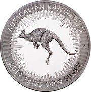 Australia 30 Dollars Kangaroo bounding left 2017 AUSTRALIAN KANGAROO 2017 1 KILO 9999 SILVER P coin reverse Australia 30 Dollars Kangaroo bounding left 2017 AUSTRALIAN KANGAROO 2017 1 KILO 9999 SILVER P coin reverse