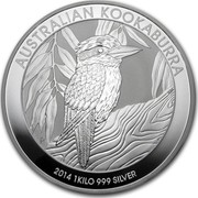 Australia 30 Dollars Kookaburra 2014 KM# 2119 AUSTRALIAN KOOKABURRA 2014 1 KILO 999 SILVER P NM coin reverse Australia 30 Dollars Kookaburra 2014 KM# 2119 AUSTRALIAN KOOKABURRA 2014 1 KILO 999 SILVER P NM coin reverse